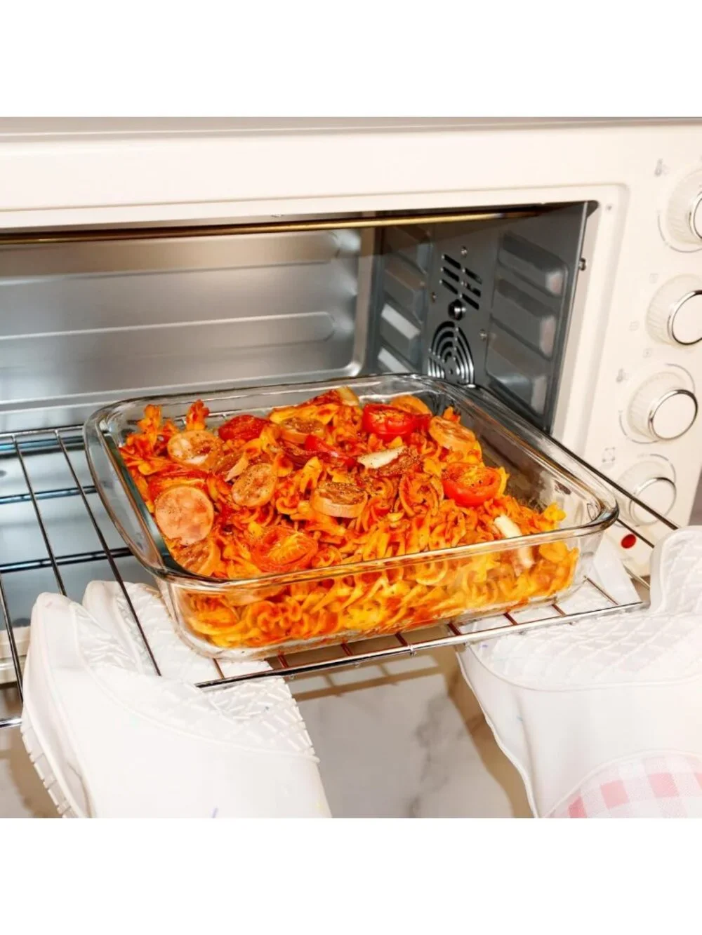 8x8 Glass Baking Dish - 1.6QT Oven Safe Square Pan for Casseroles & Desserts